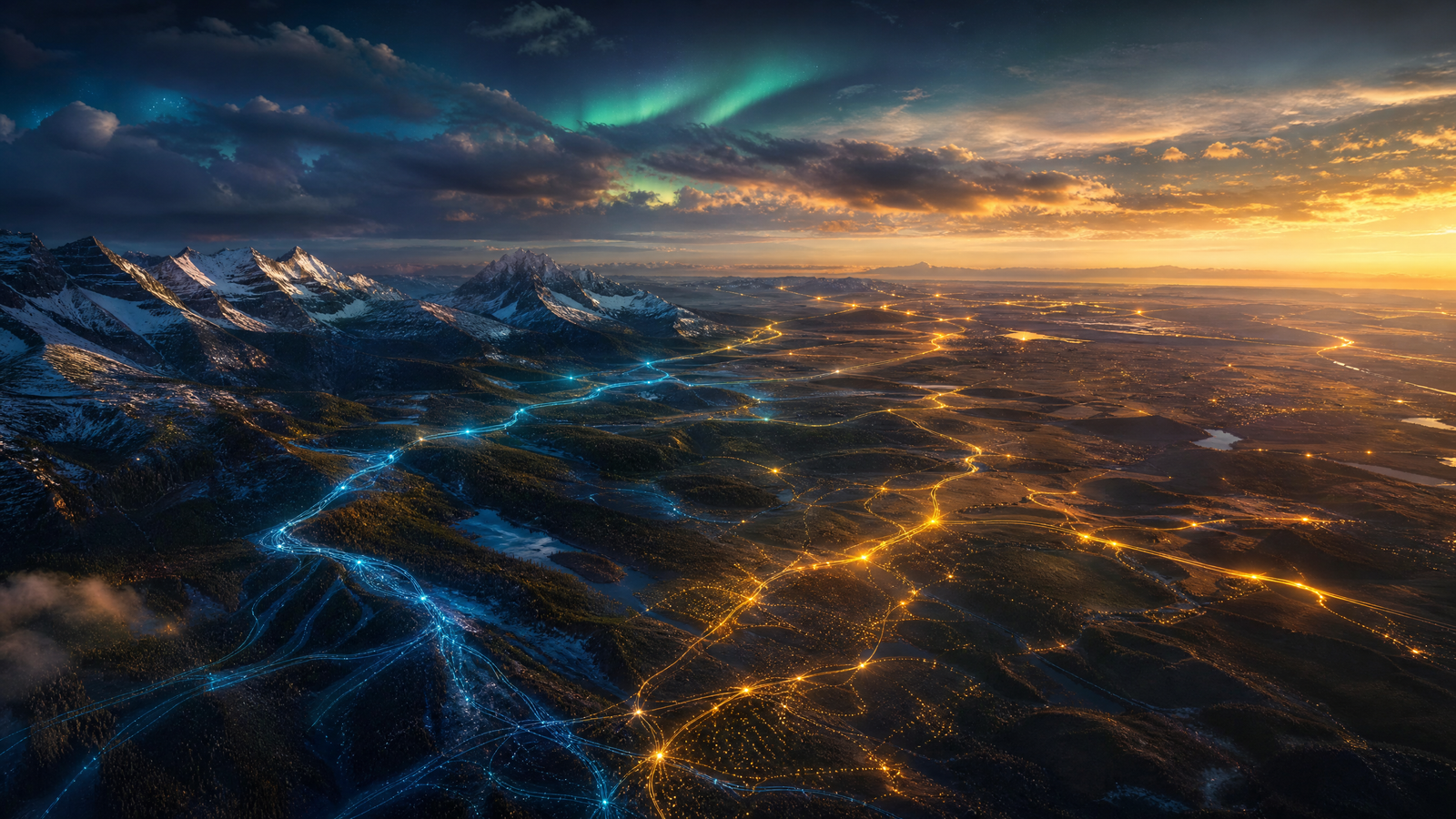Canadian landscape with energy flow
